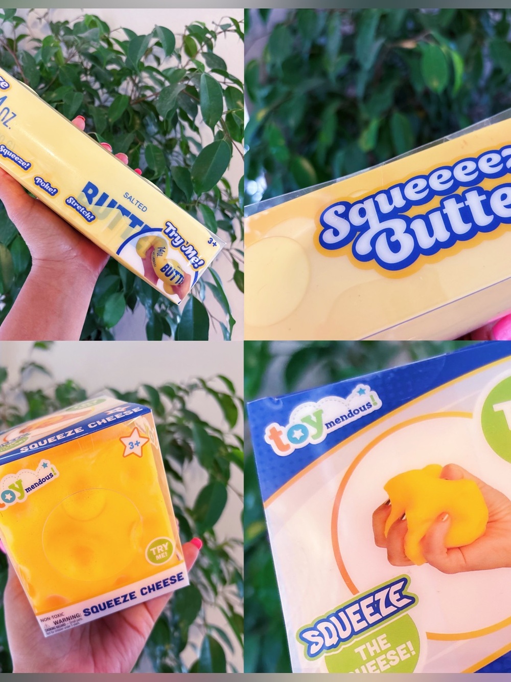 Squeeze Butter & Squeeze Cheese Stress Toy Bundle Food Fidget Toys